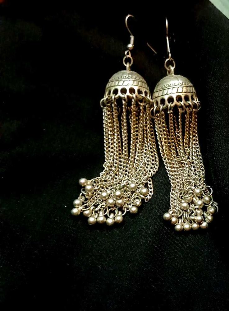 Boho Tassel Jhumka Earrings