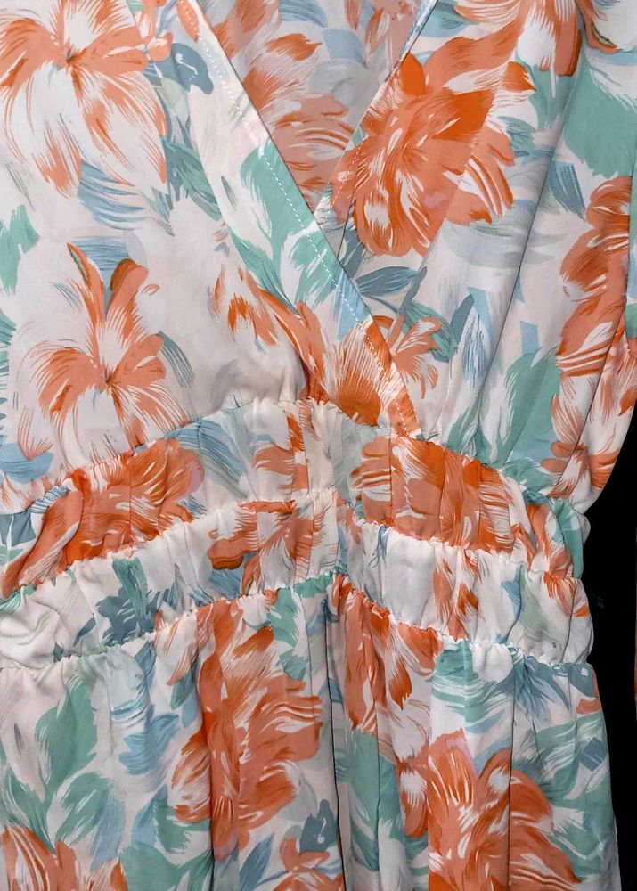 Floral Midi Chiffon Dress