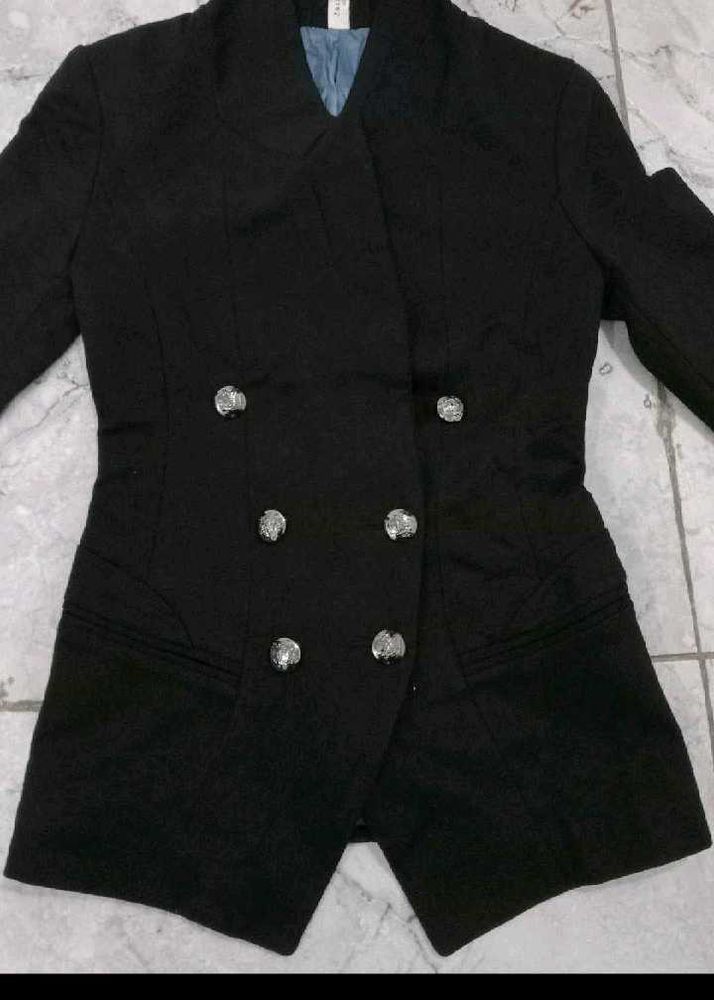 Black Double-Breasted Blazer