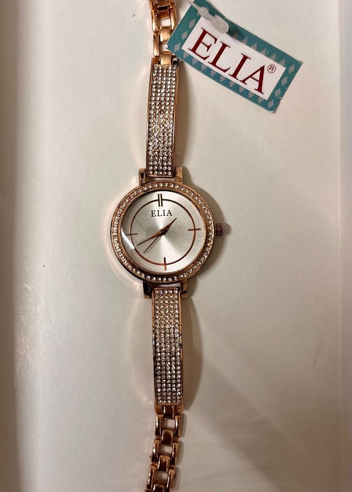 ELIA Rose Gold Crystal Watch