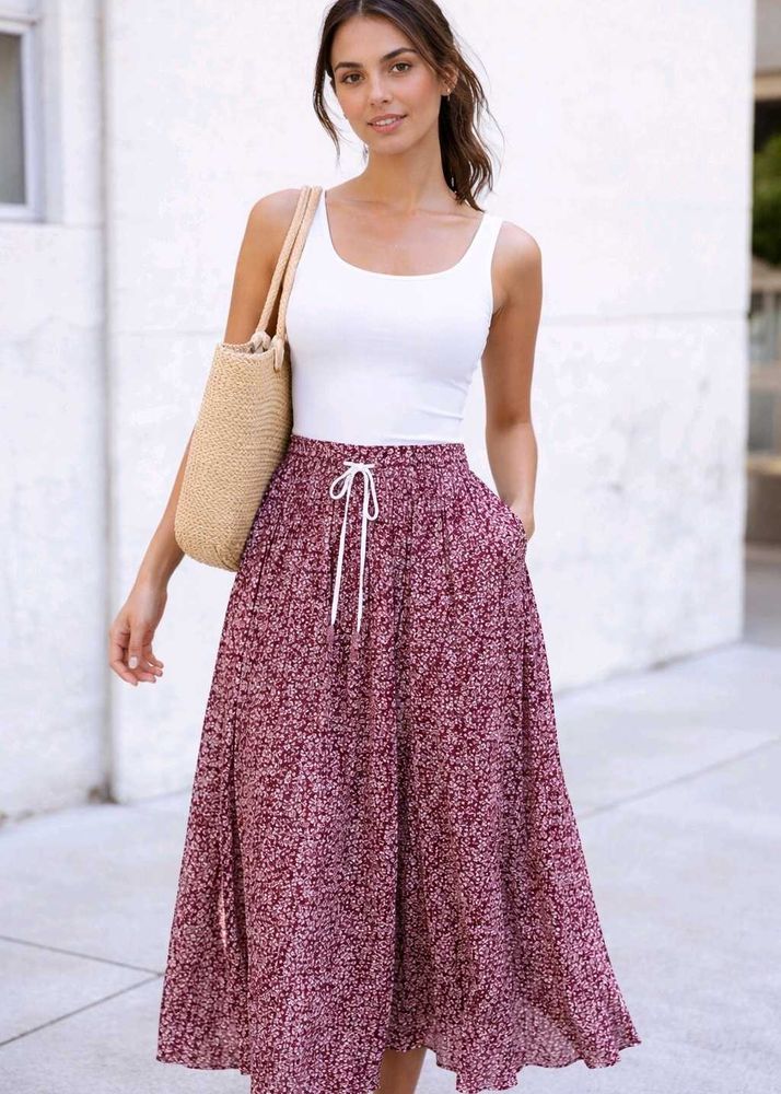 Floral Print Maxi Skirt