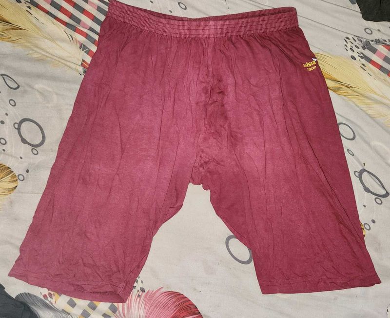 Maroon Relaxed Fit cycling shorts underskirt