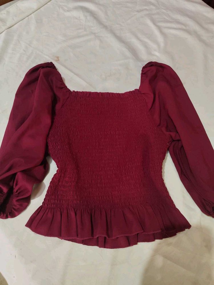 Chic Smocked Peplum Top