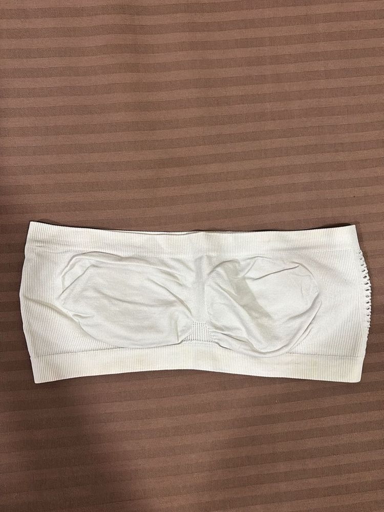 Comfortable White Strapless Bra