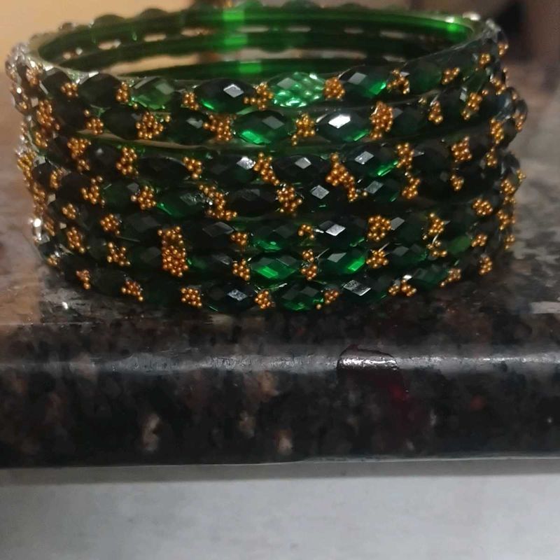 raindrop glass bangles with 8 pieces