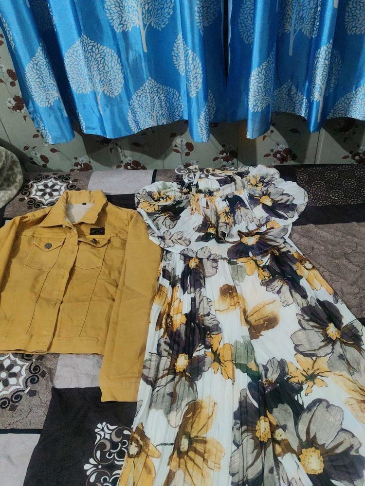 Stylish Floral Print Dress with Jacket