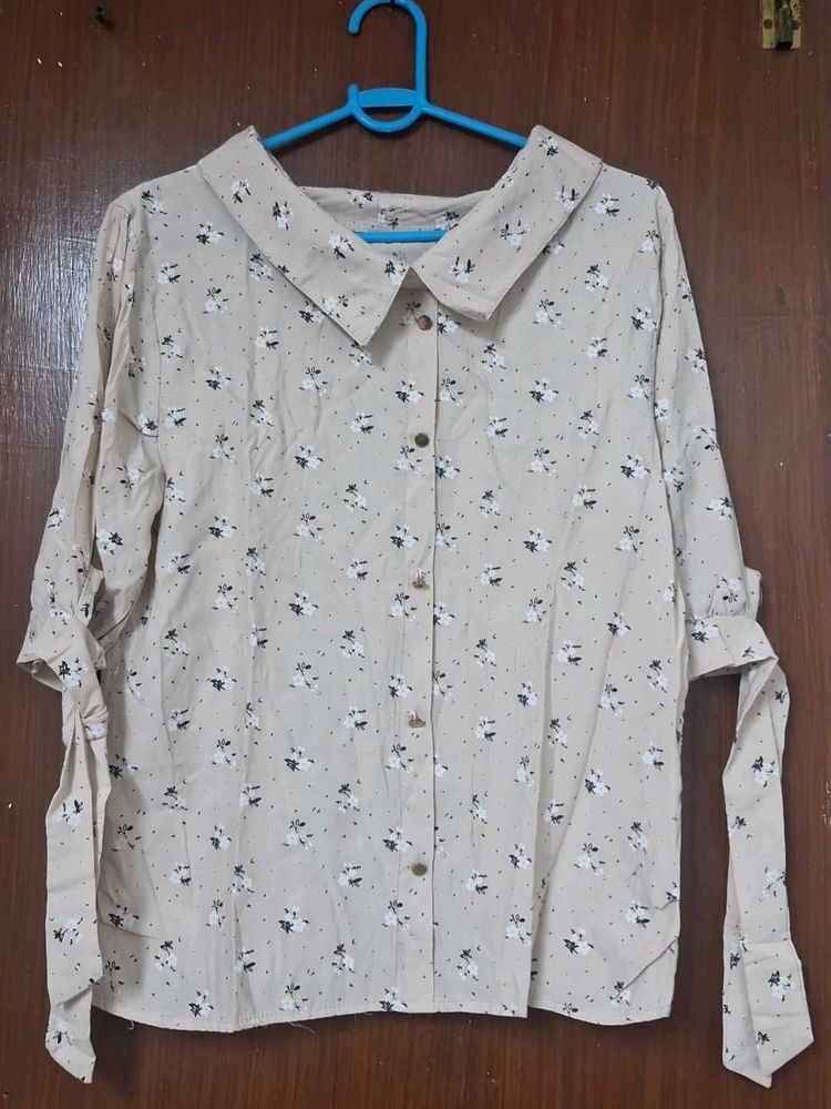 Floral Print Button-Down Top