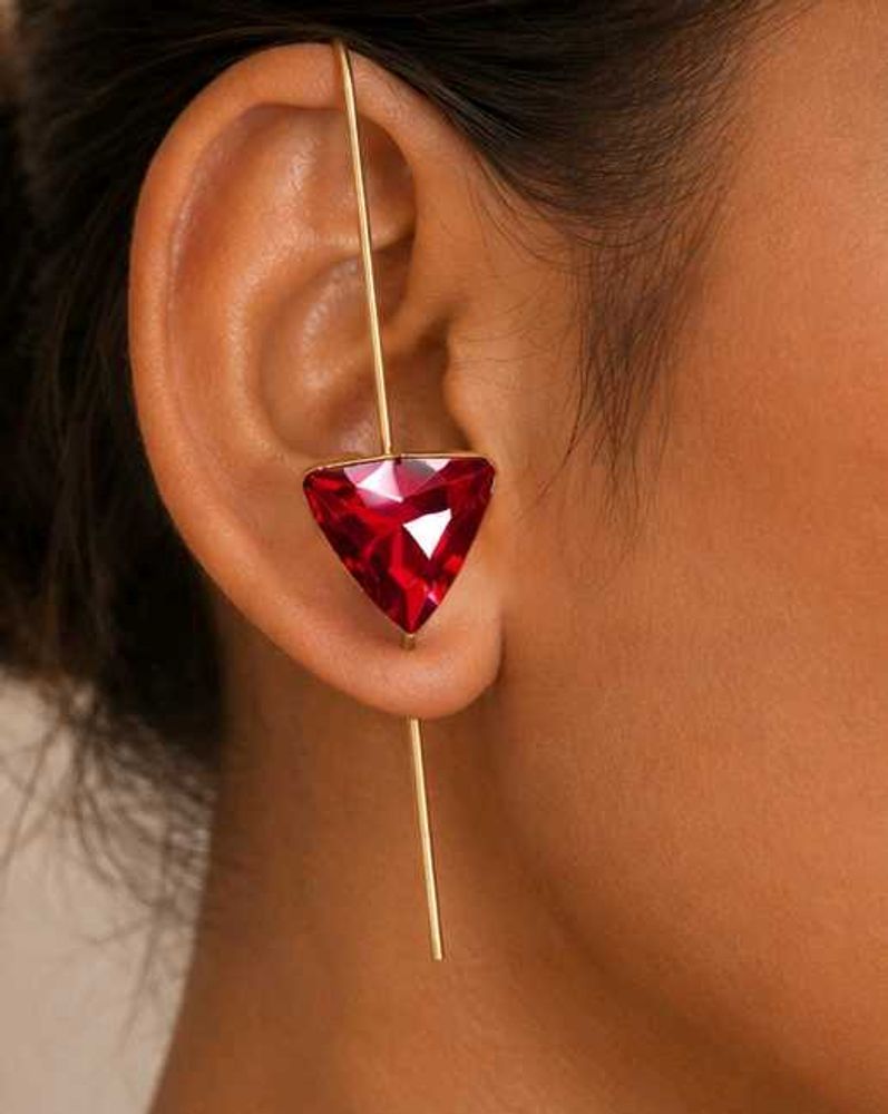 Unique Gemstone Ear Climber Earrings