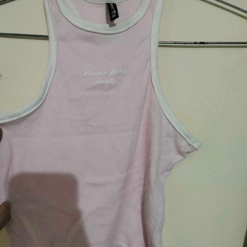 Pink Ribbed Tank Top