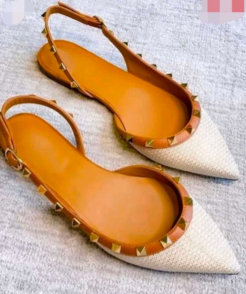 Studded Slingback Flats 36 Size