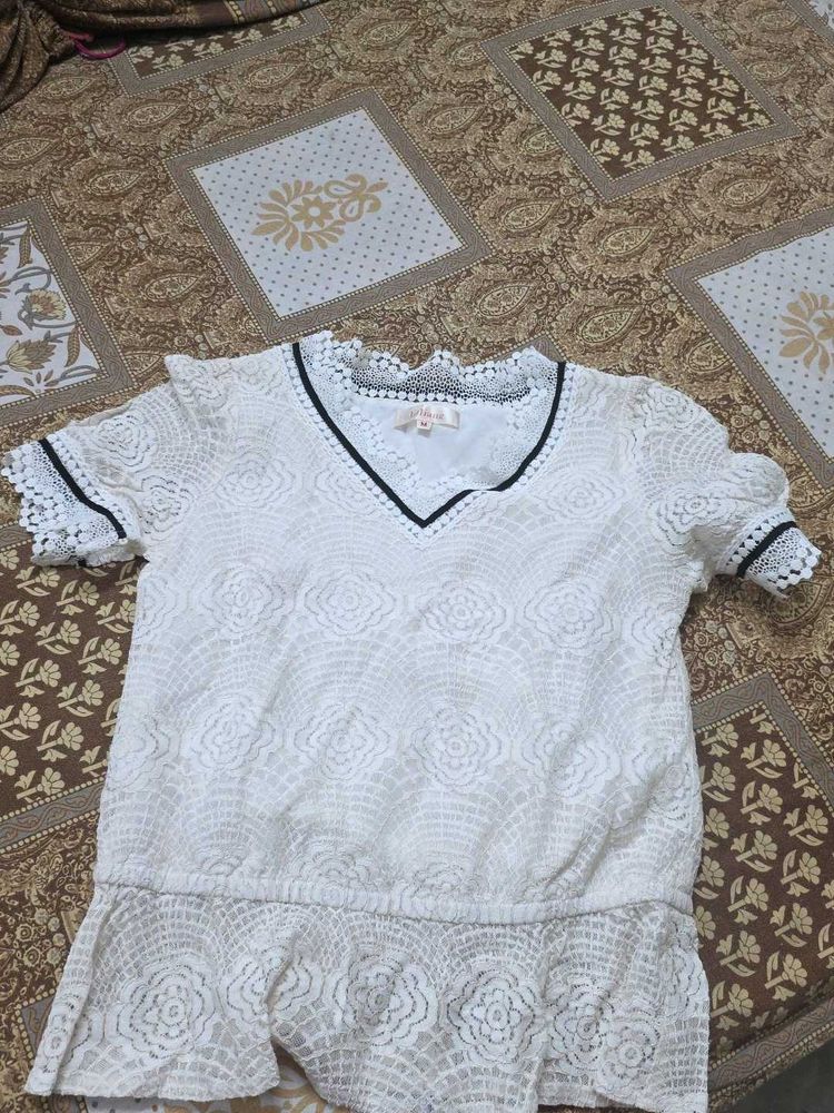 Elegant White Lace Top