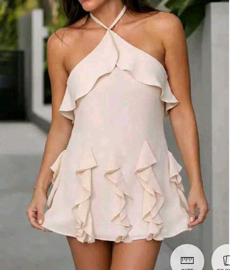Chic Ruffle Halter Dress