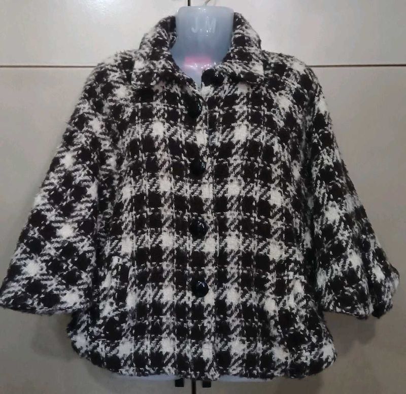 Houndstooth Cropped Jacket