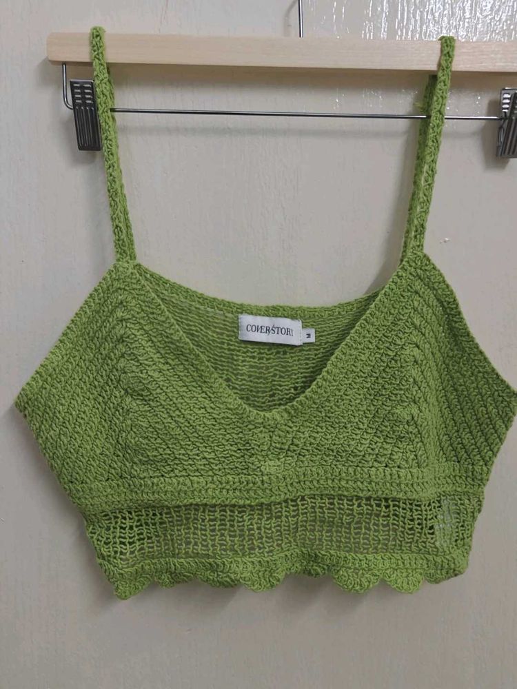 Crochet Crop Top - Green
