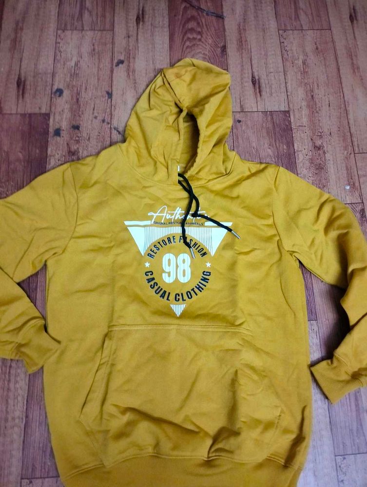 🧑🏻Cool Mustard Printed Winter Hoodie for Men
