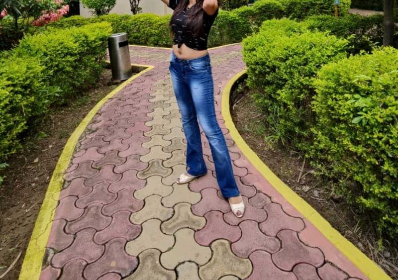 Blue boot cut jeans