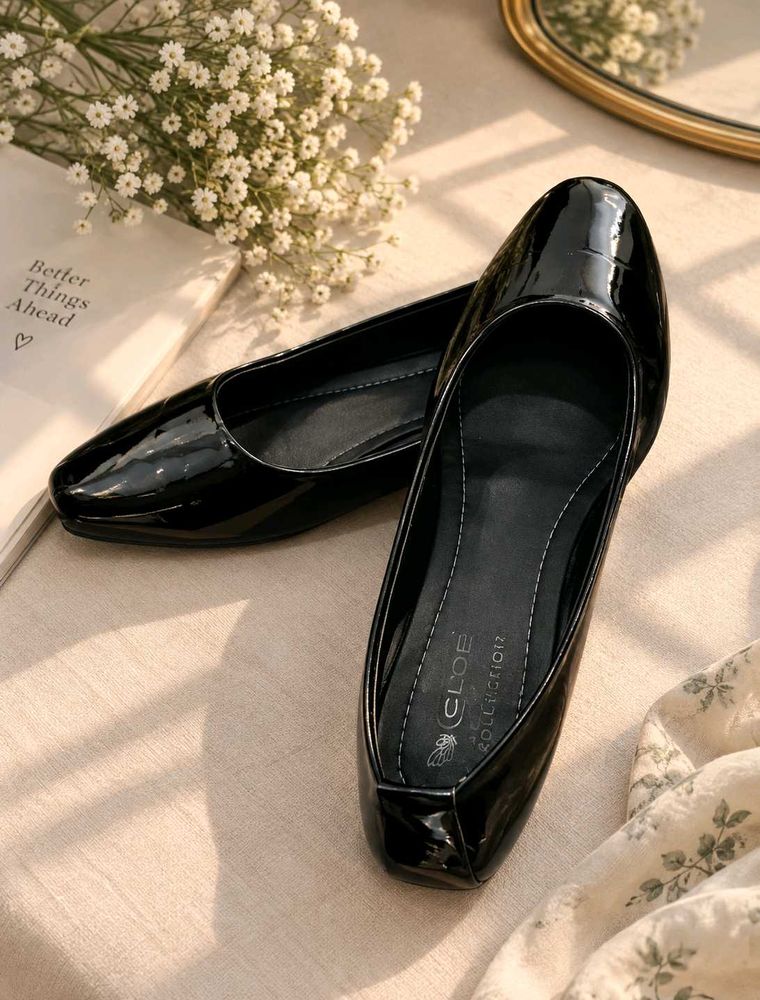 Classic Black Patent Ballerina heals
