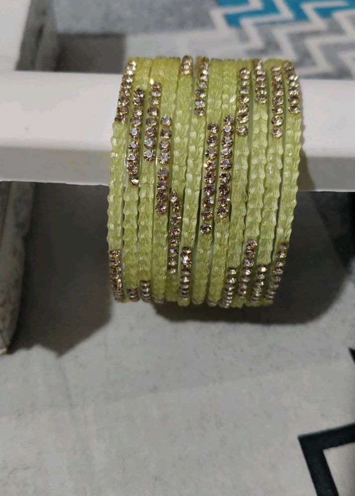 Lime Green Beaded Bangles Set✨❤️