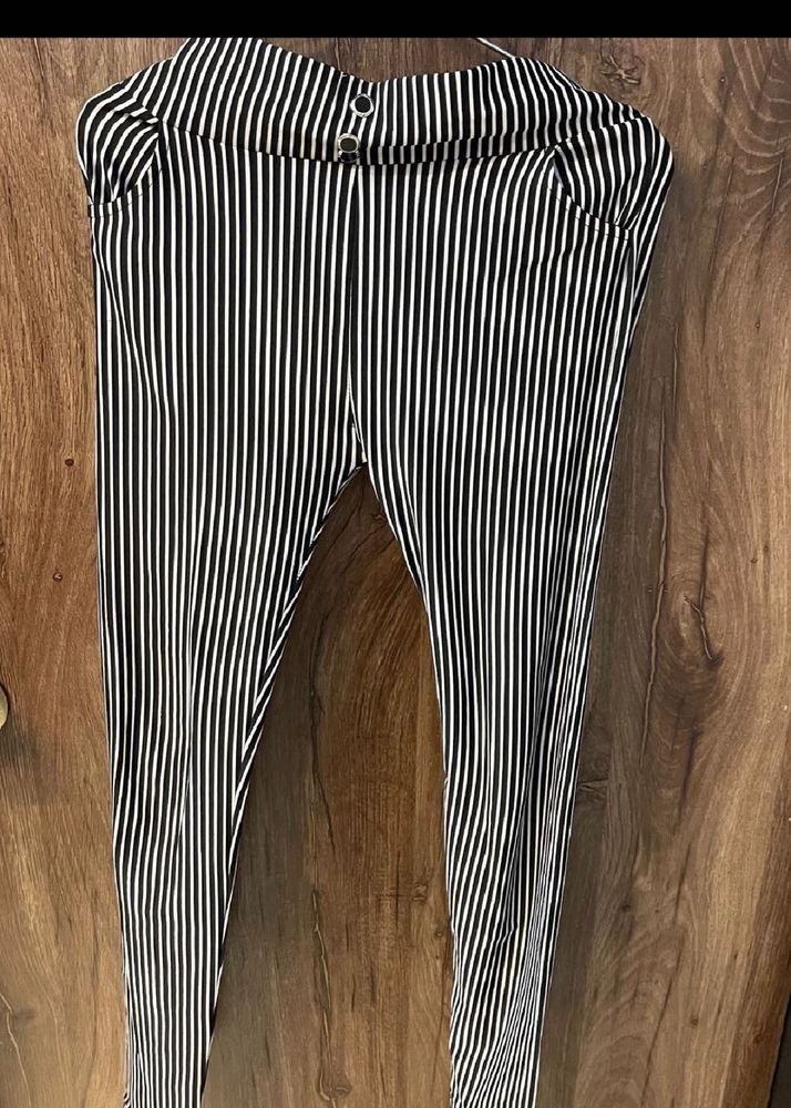 Striped Black &amp; White Pants