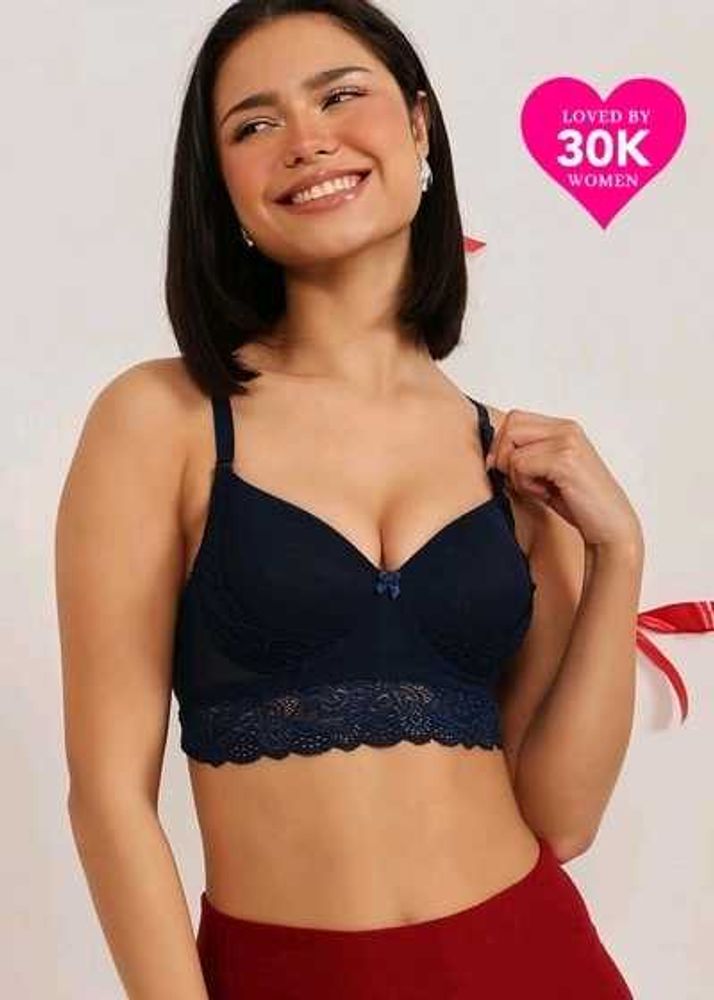 Clovia Padded Non-Wired Bralette in Dark