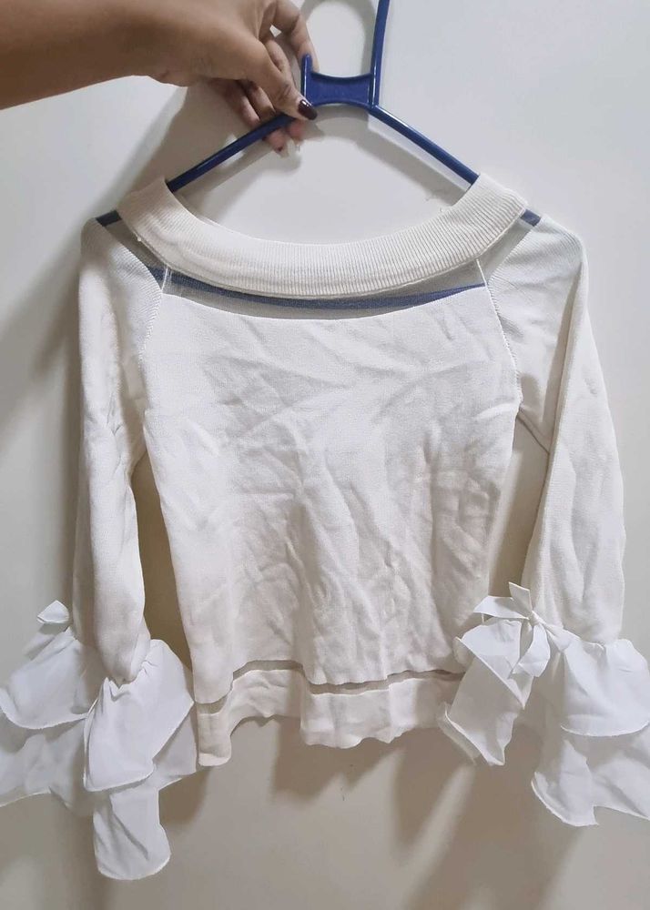 Offshoulder White Top