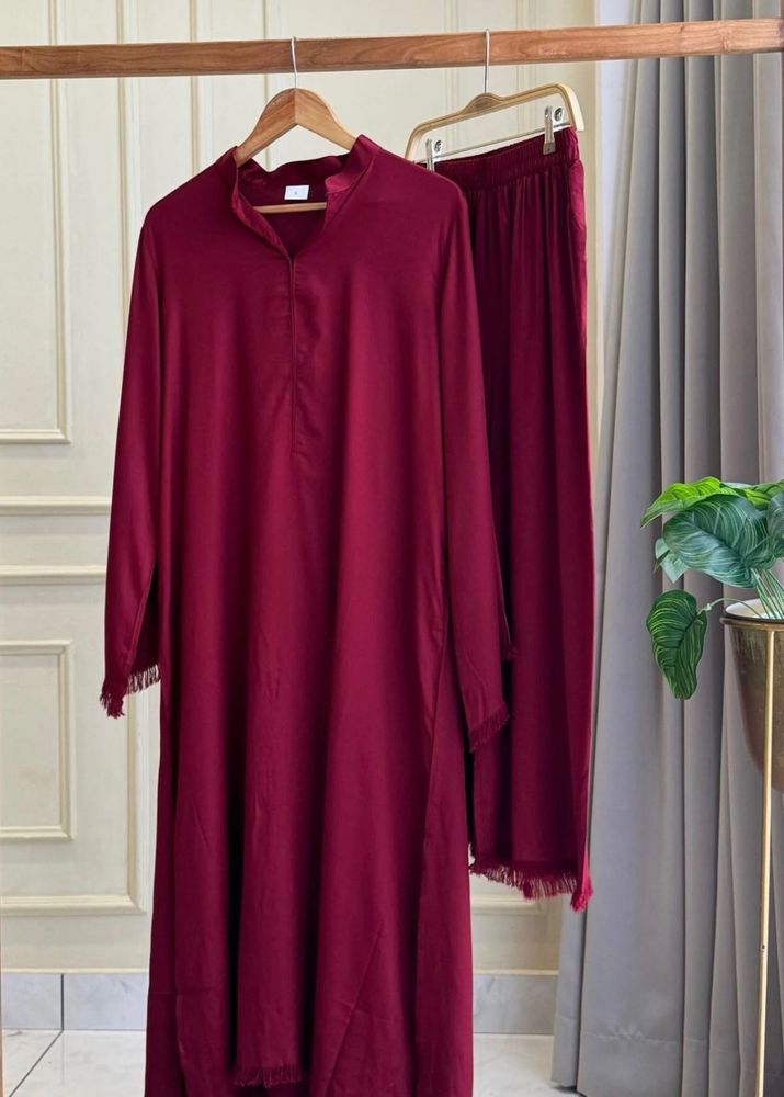 Elegant Maroon Kurta Set with Palazzo