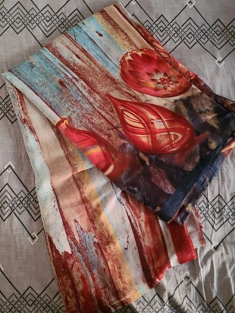 Unique Abstract Print Saree