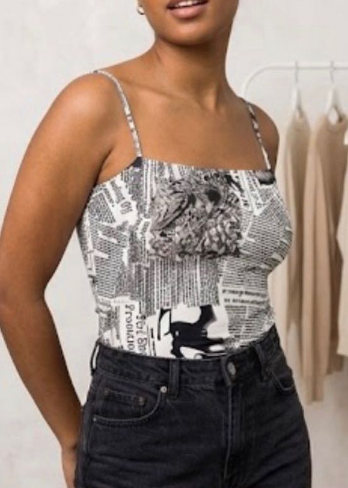 Newspaper Print Cami Top