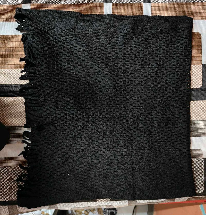Black Knitted Winter Scarf
