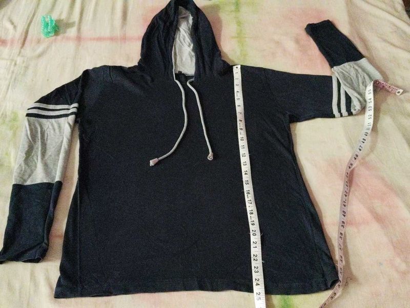 Navy Blue Hooded Top