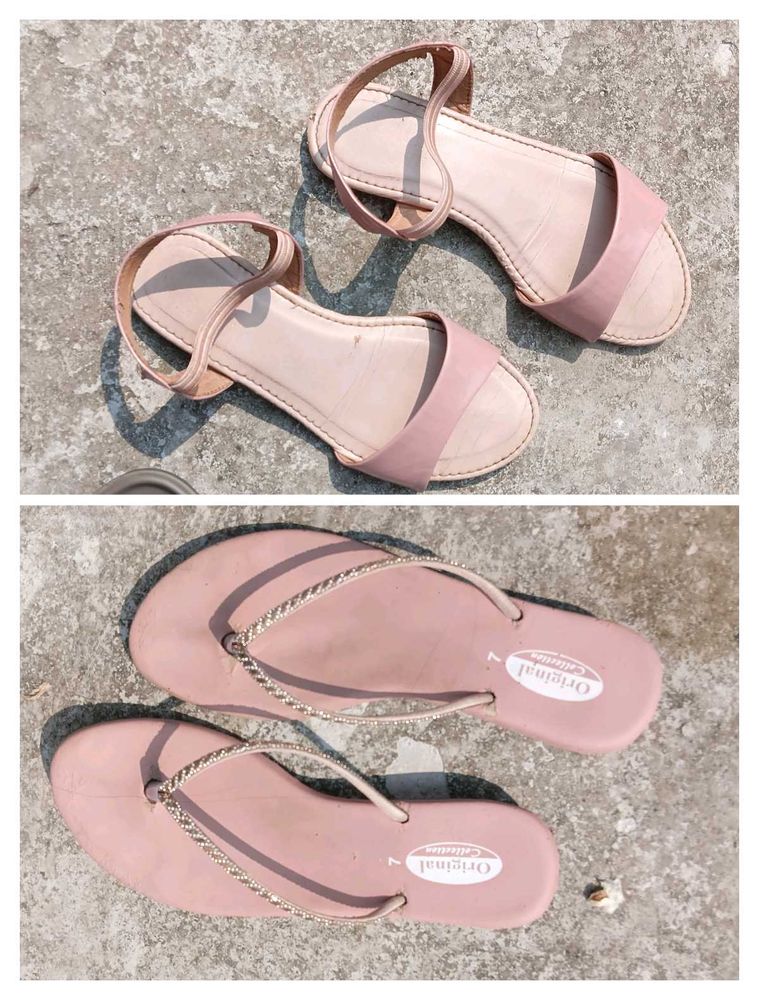 Chic Pink Flat Sandals &amp; Flip-Flops Set