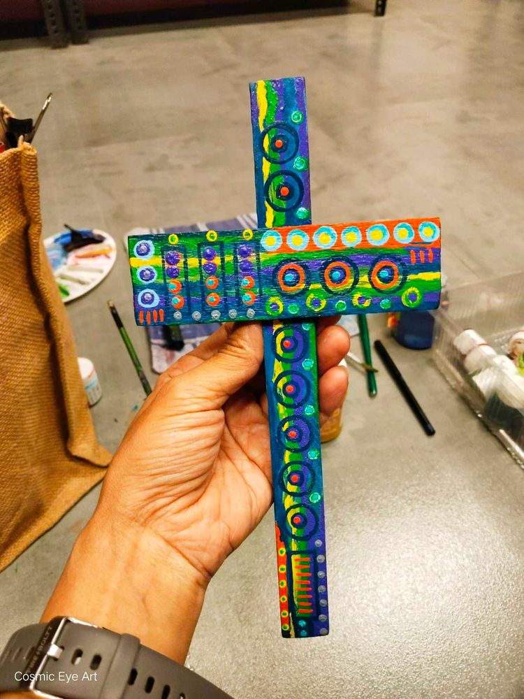 Handmade Colorful Artistic Cross