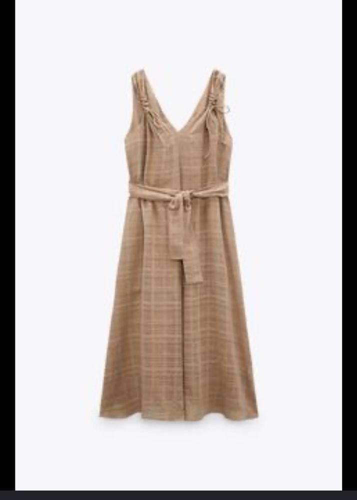 ZARA Elegant Plaid Midi Dress