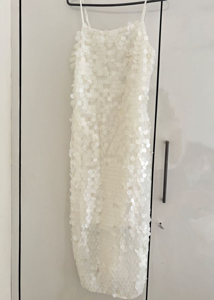 Stunning White Sequin Party Dress