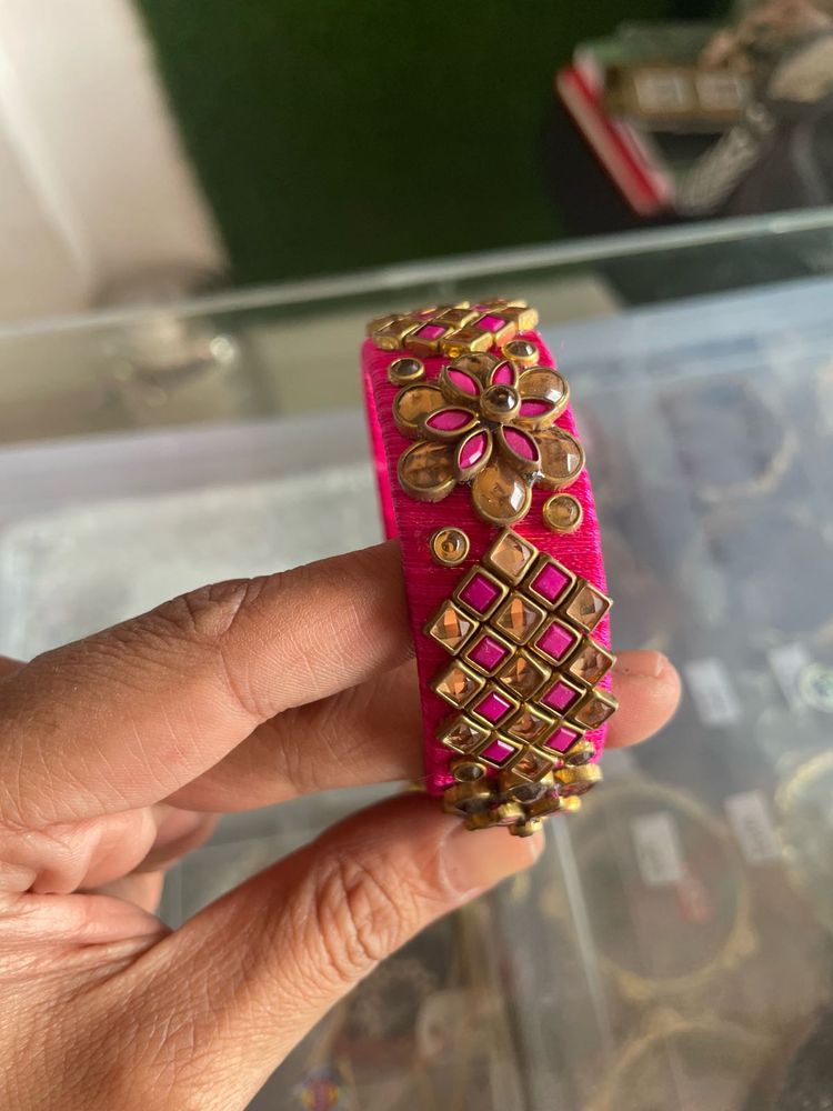 Vibrant Pink Silk Thread Bangle