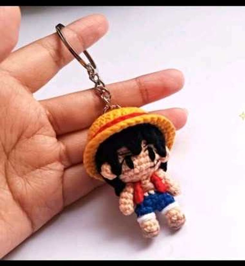 Cute Luffy Anime Character Keychain