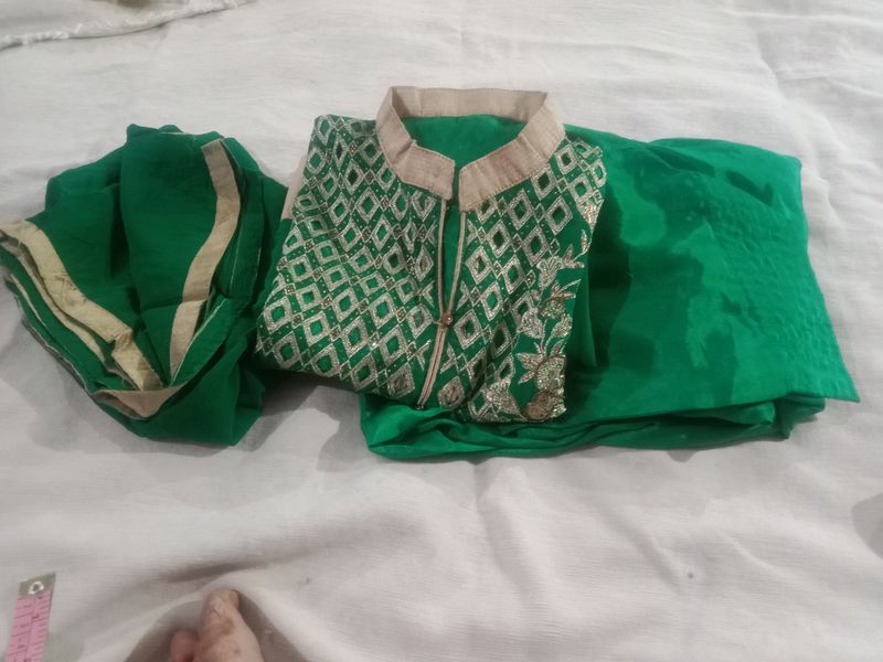 Green Embroidered Salwar Kameez
