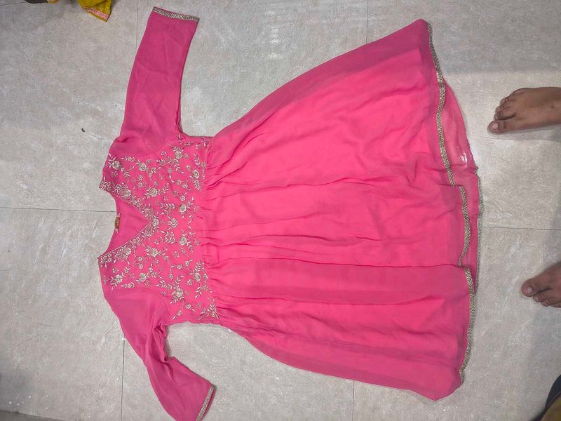 pink kurta sharara set