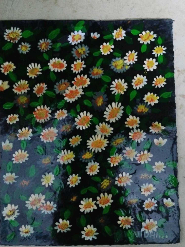 Handmade acrylic painting on paper