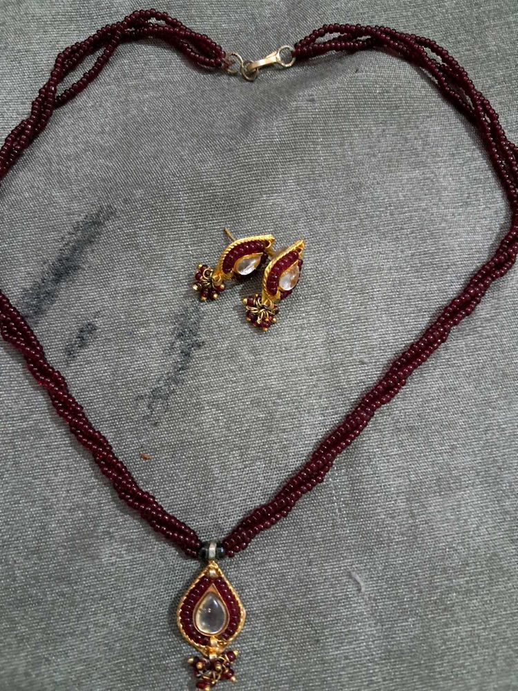 Beaded Necklace &amp; Earring Set