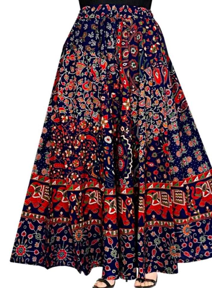 Boho Elephant Print Maxi Skirt