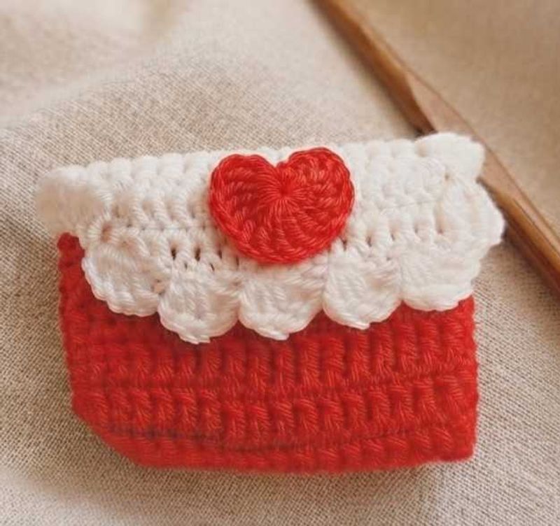 Crochet Heart Mini Bag 2 👝 pouch