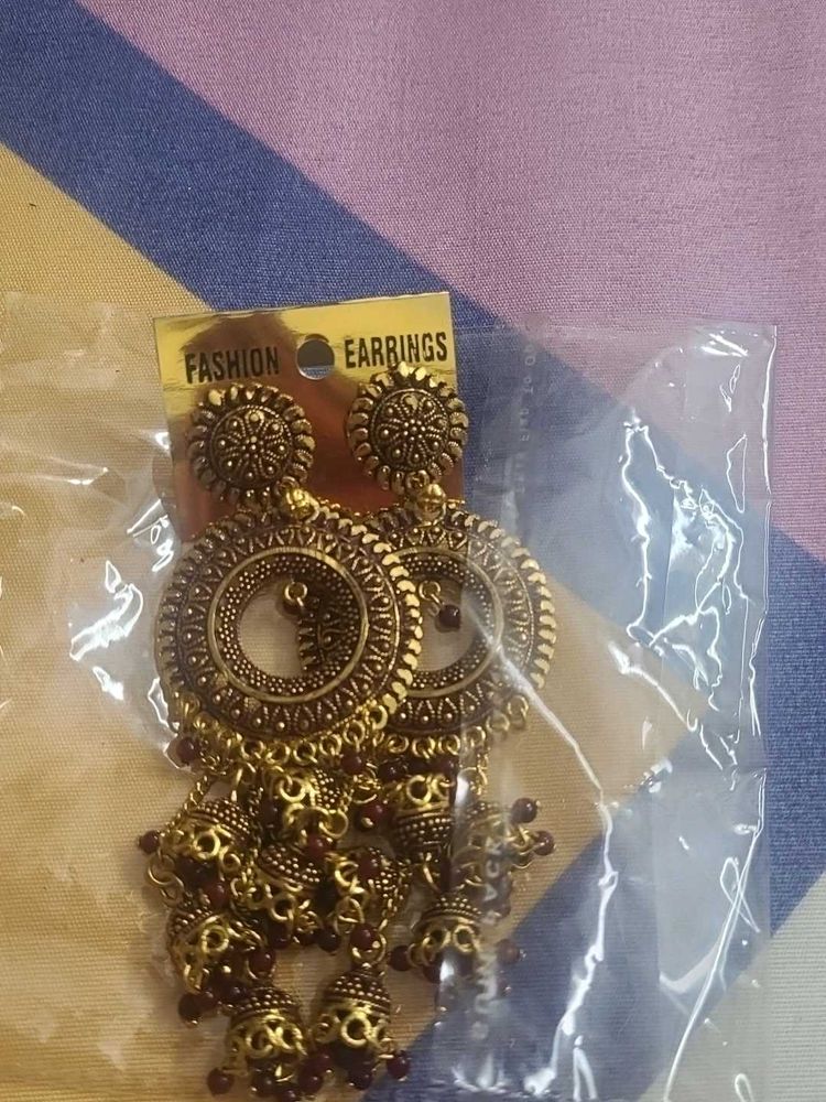 Boho Oxidized Jhumka Earrings