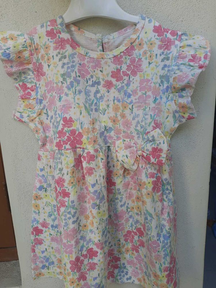 Floral Print Dress with Bow