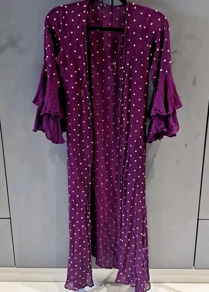 Wine Colour Indowestern Shrug