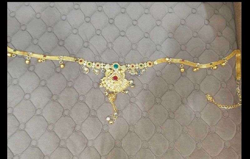 Elegant Gold Kamarbandh Belt with gungru