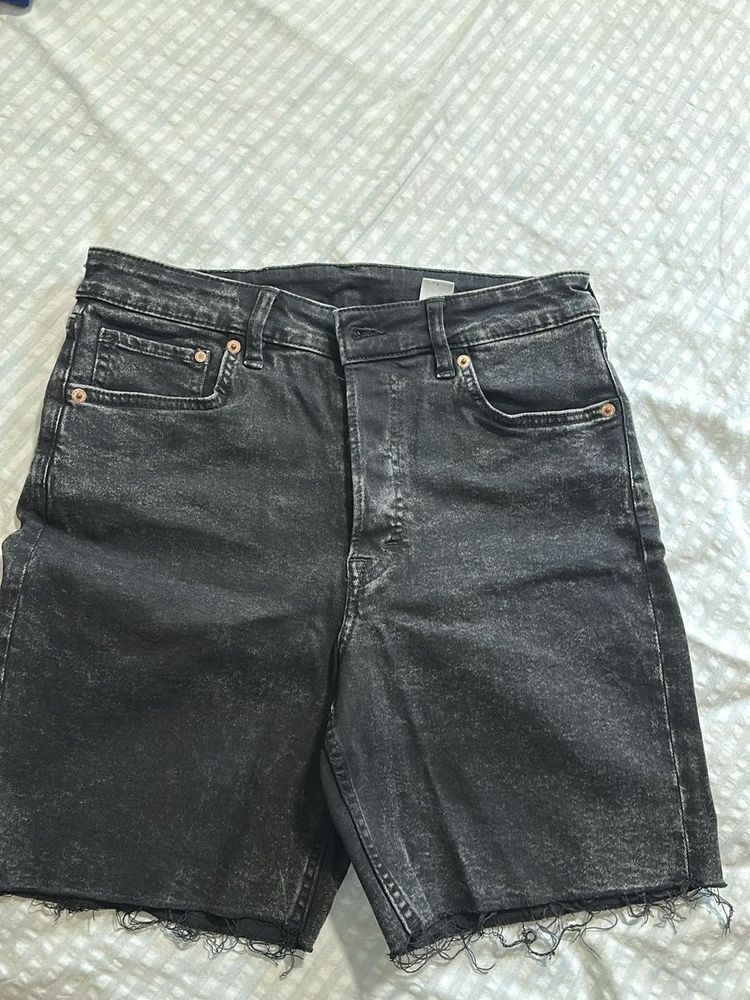 Black Denim Shorts