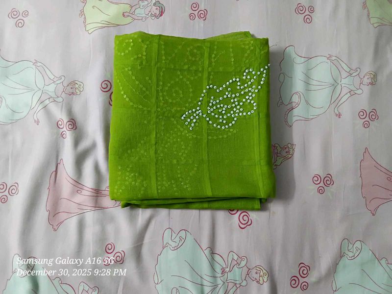 Green Embellished Saree