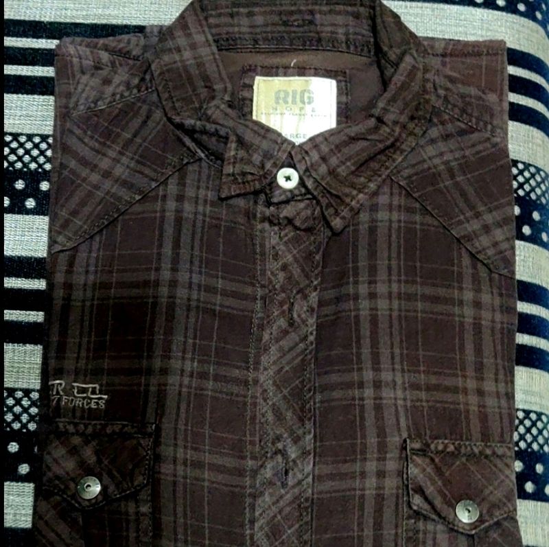 RIG Brown Checkered Shirt