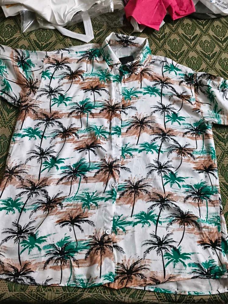 Men's Tropical Palm Tree Print Shirt